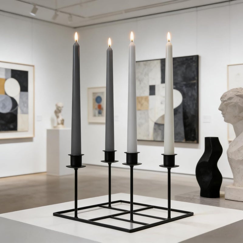 Sihuida 12-Pack Gradient Grey Taper Candles, 10 Inch Unscented Dripless Candlesticks, Long-Lasting Burn Time of 7-8 Hours, Perfect for Dinners Parties Home Décor - Image 4